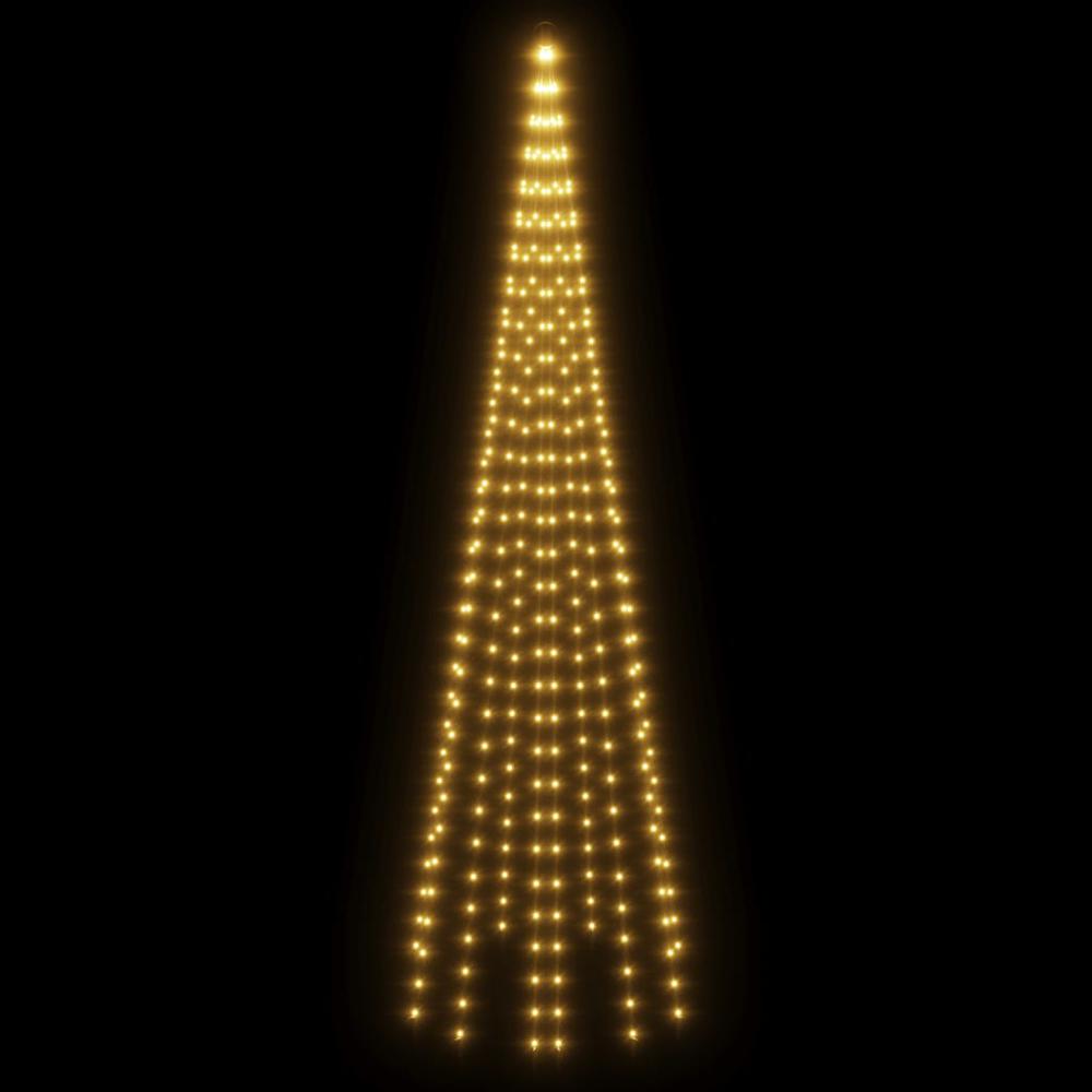 vidaXL Christmas Tree on Flagpole Warm White 310 LEDs 118.1". Picture 4