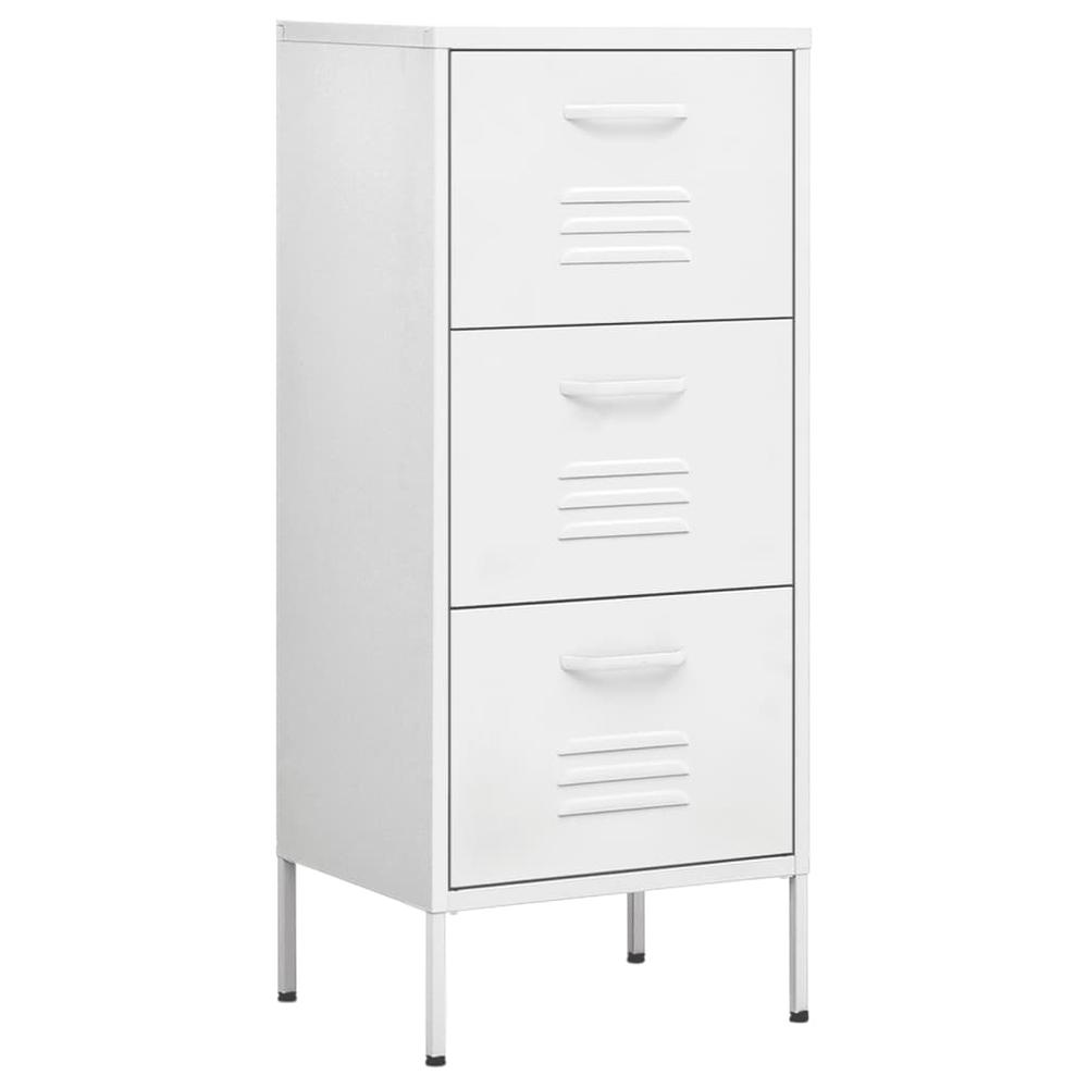 vidaXL Storage Cabinet White 16.7"x13.8"x40" Steel, 336188. Picture 2