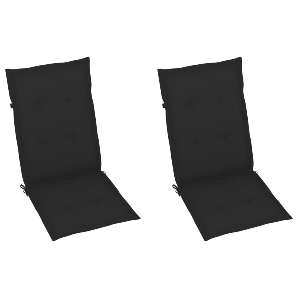 vidaXL Garden Chair Cushions 2 pcs Black 47.2"x19.7"x1.2". Picture 2