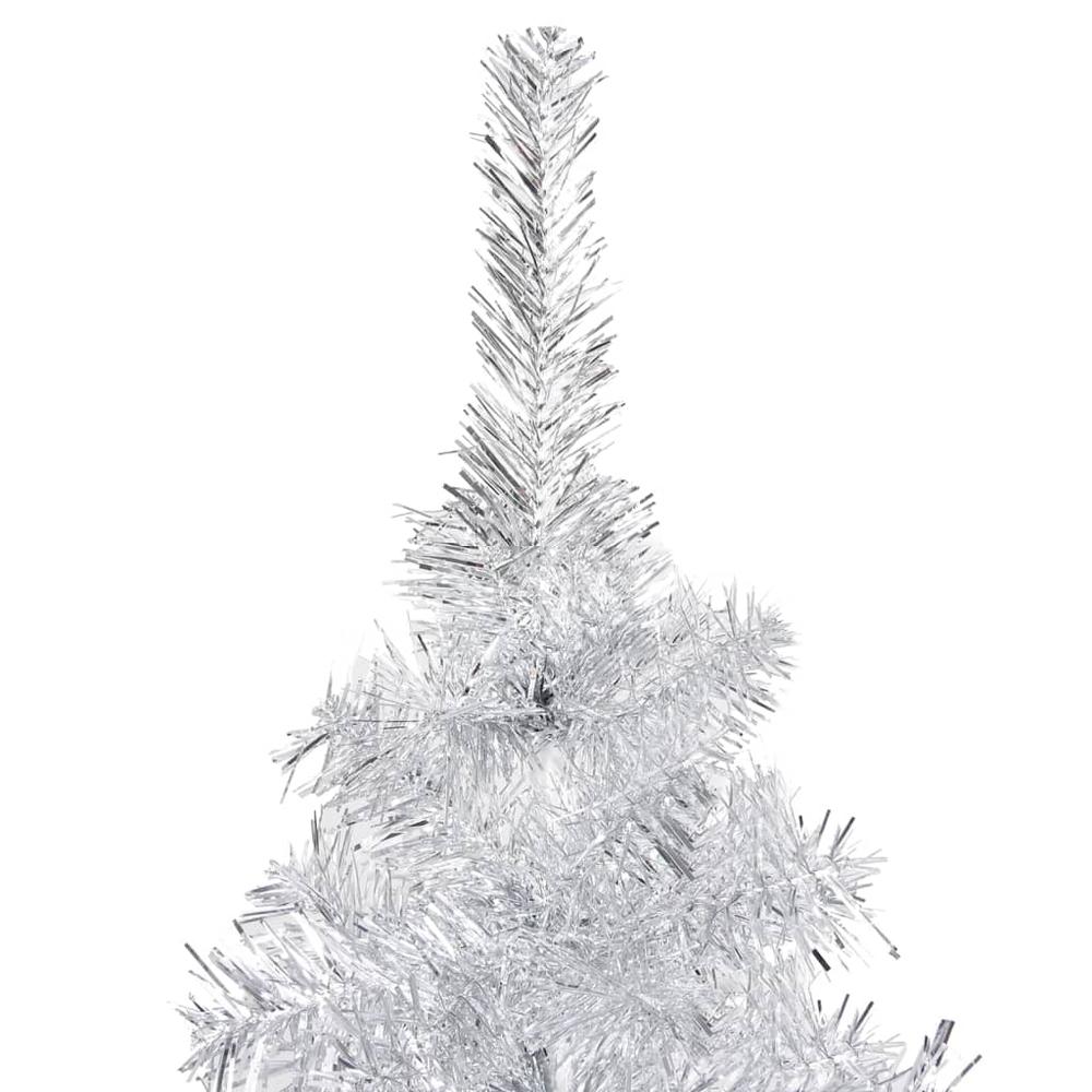 vidaXL Artificial Christmas Tree with LEDs&Ball Set Silver 94.5" PET, 3077698. Picture 3