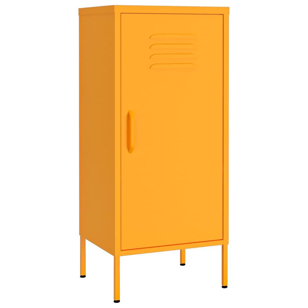 vidaXL Storage Cabinet Mustard Yellow 16.7"x13.8"x40" Steel, 336191. Picture 2