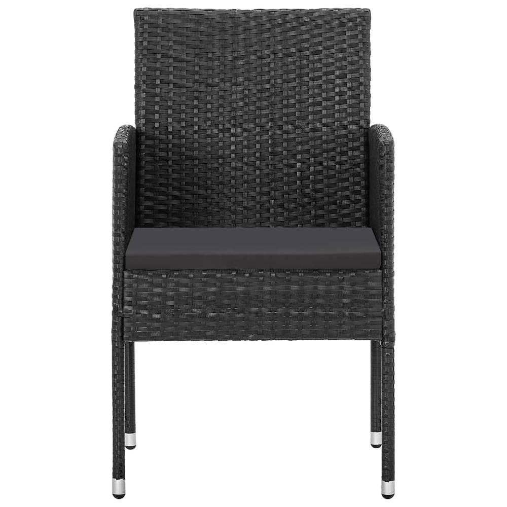 vidaXL Patio Chairs 2 pcs Poly Rattan Black. Picture 3