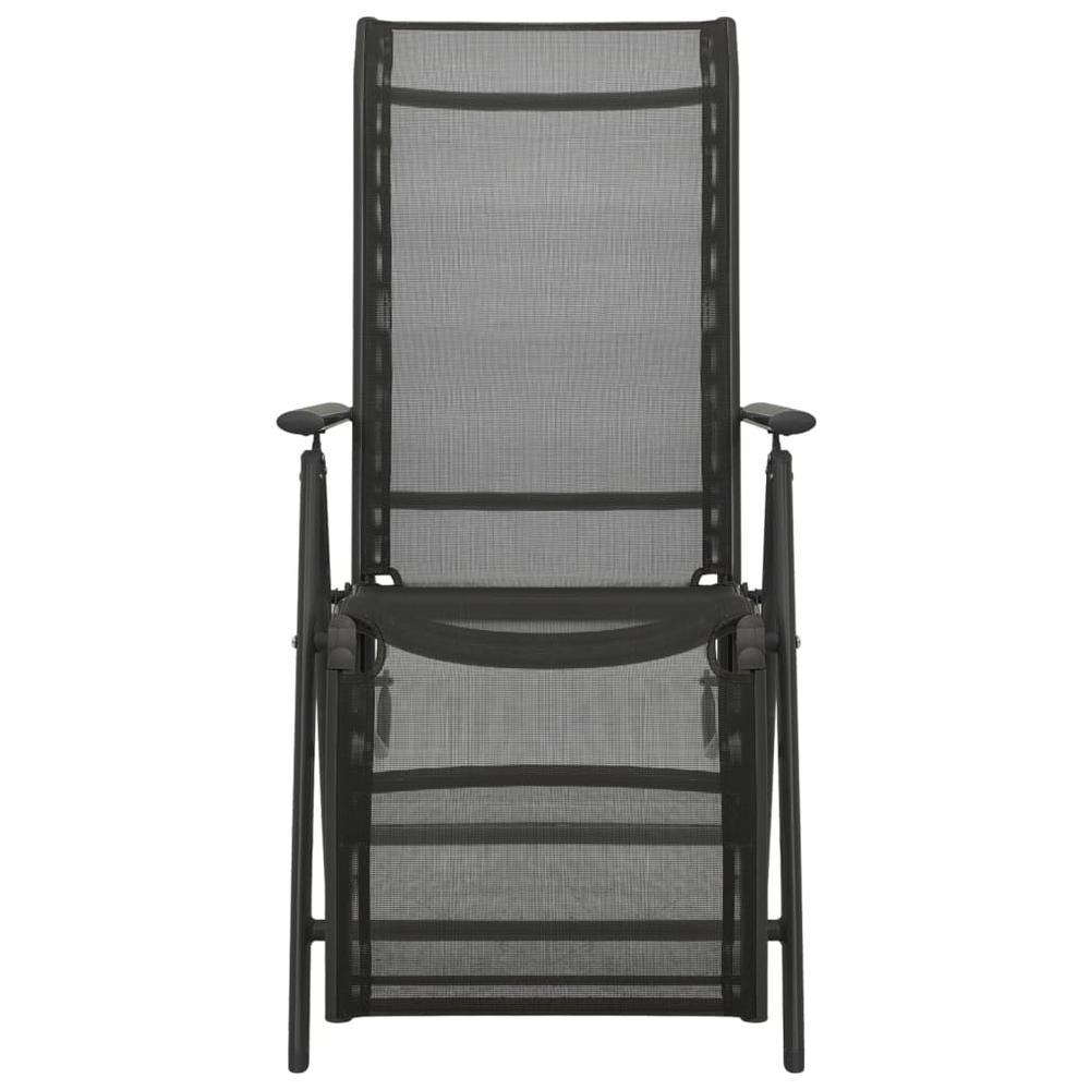 vidaXL Reclining Patio Chairs 2pcs Textilene and Aluminum Black. Picture 3