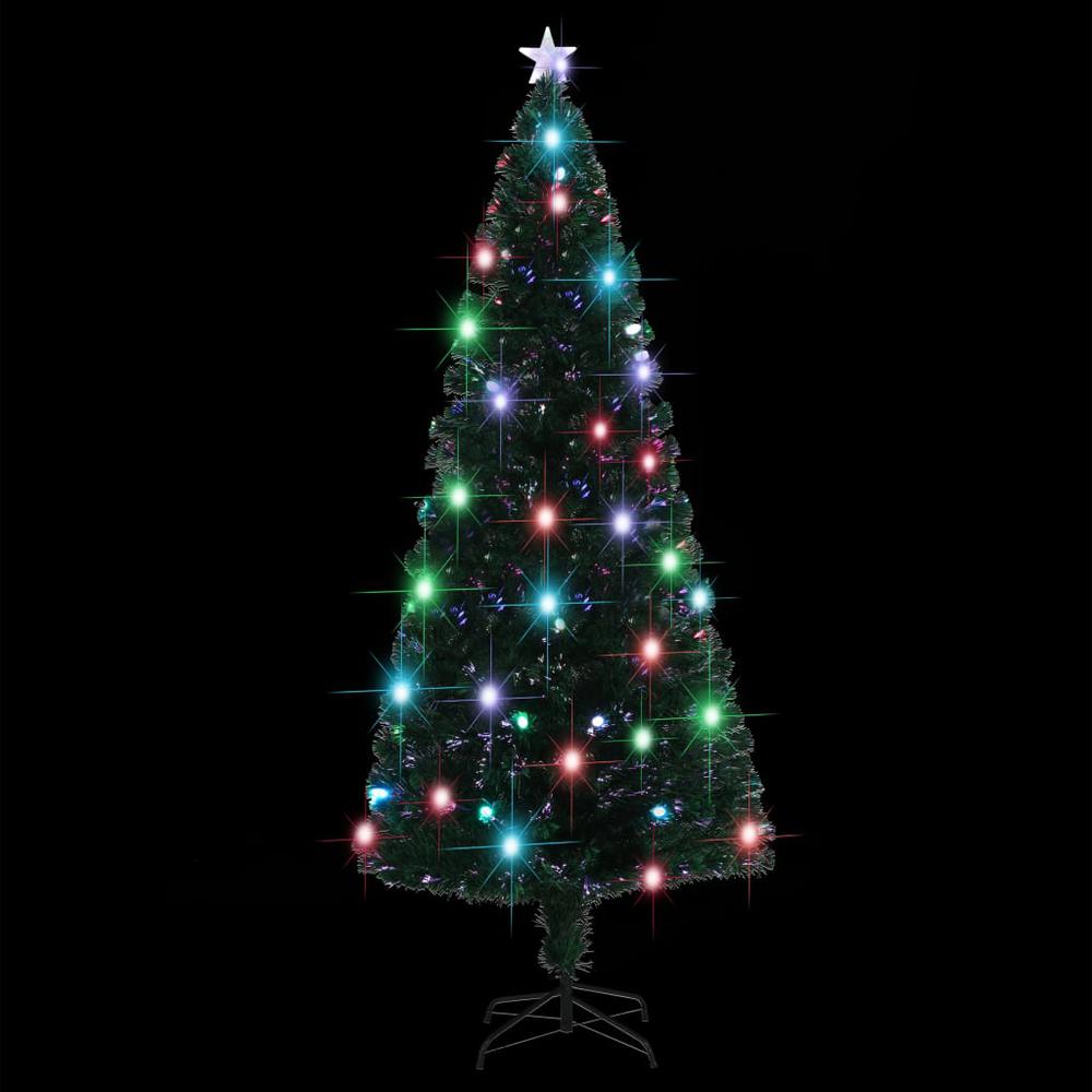 vidaXL Artificial Christmas Tree with Stand/LED 82.7" Fiber Optic. Picture 2