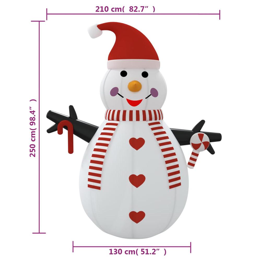 vidaXL Inflatable Snowman with LEDs 98.4". Picture 12