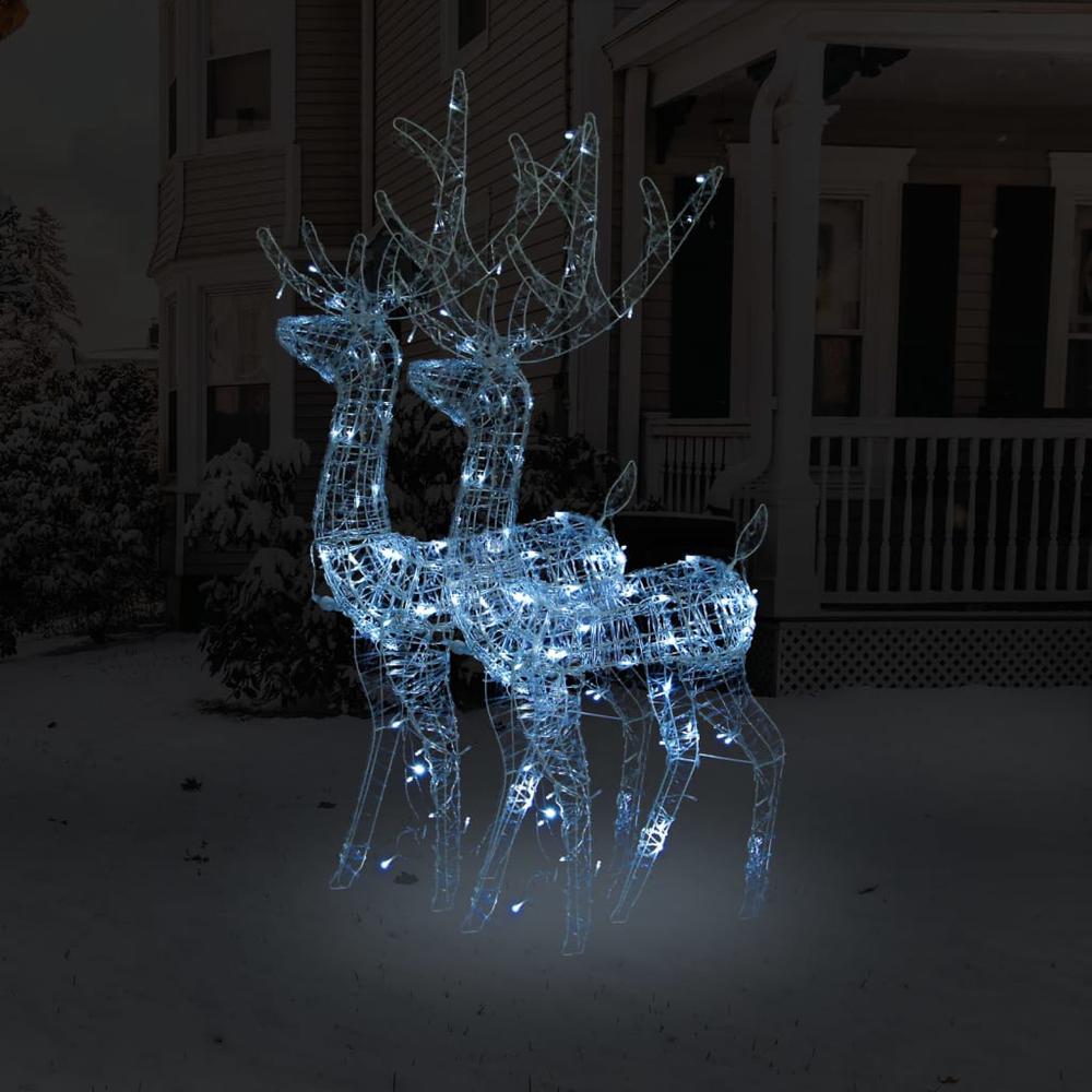 vidaXL Acrylic Reindeer Christmas Decorations 2 pcs 47.2" Cold White. Picture 1