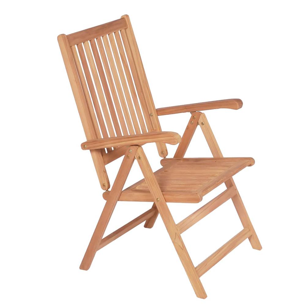 vidaXL Reclining Patio Chairs 4 pcs Solid Teak Wood. Picture 4