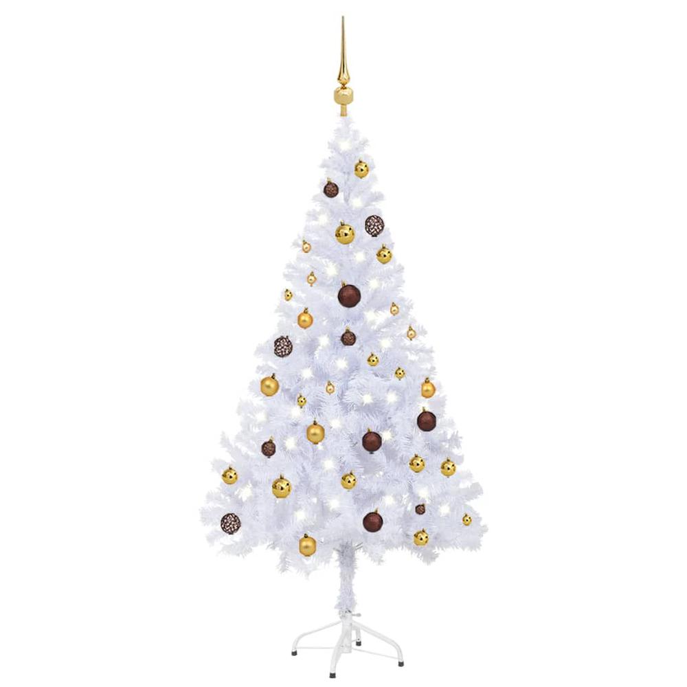 vidaXL Artificial Christmas Tree with LEDs&Ball Set 59.1" 380 Branches, 3077493. Picture 1
