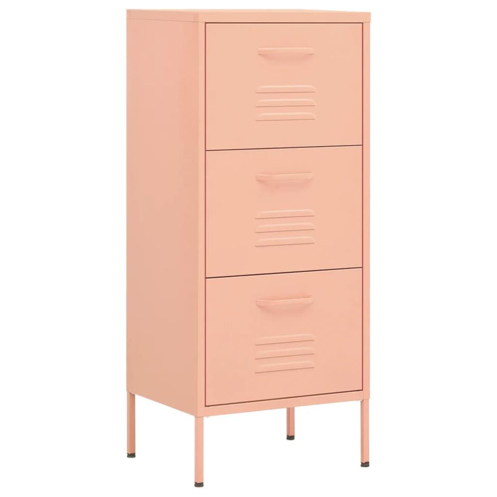 vidaXL Storage Cabinet Pink 16.7"x13.8"x40" Steel, 336184. Picture 2