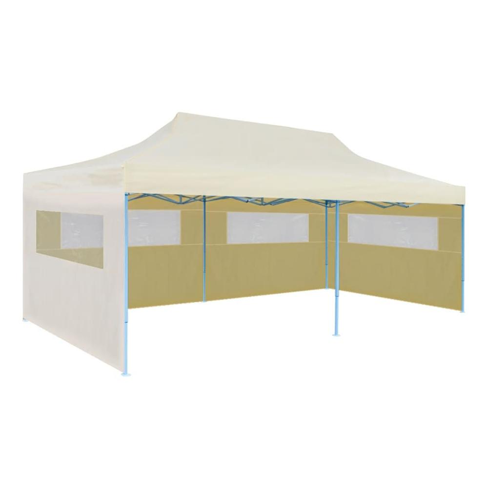 vidaXL Cream Foldable Pop-up Party Tent 9'10"x19'8", 41582. Picture 2