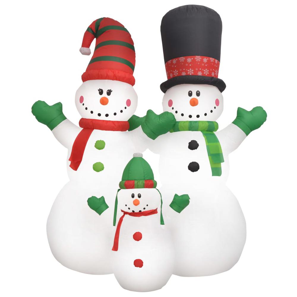vidaXL Inflatable Snowman Family with LEDs 96.1". Picture 2