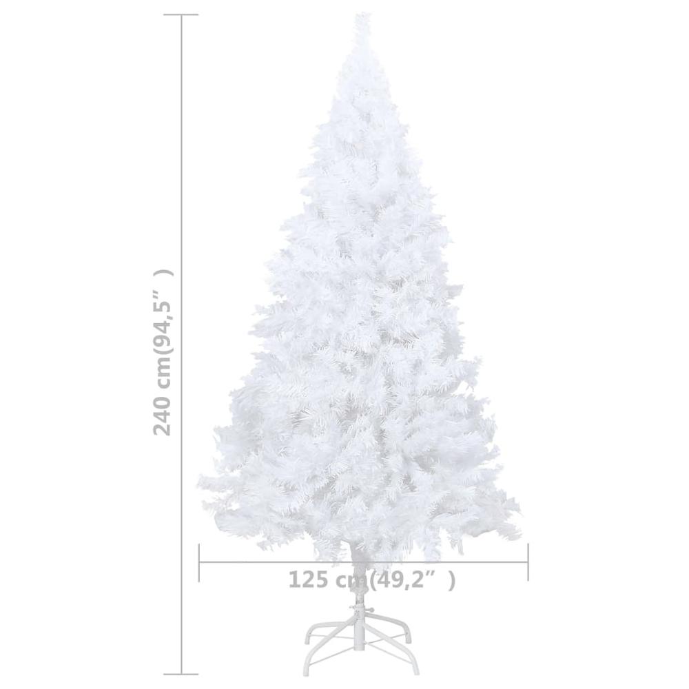 vidaXL Artificial Christmas Tree with LEDs&Ball Set White 94.5", 3077629. Picture 12