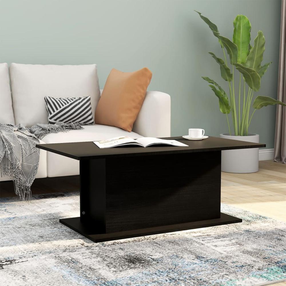 vidaXL Coffee Table Black 40.2"x21.9"x15.7" Engineered Wood. Picture 1