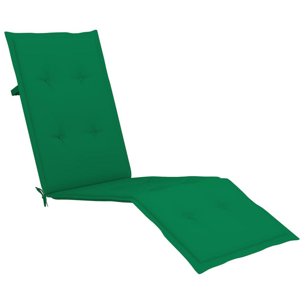 vidaXL Deck Chair Cushion Green (29.5"+41.3")x19.7"x1.2". Picture 3