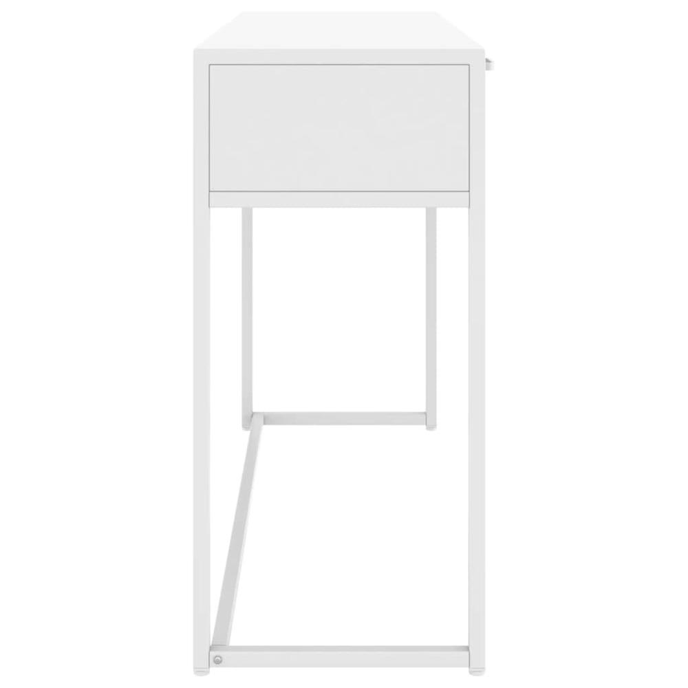 vidaXL Console Table White 41.7"x13.8"x29.5" Steel. Picture 4