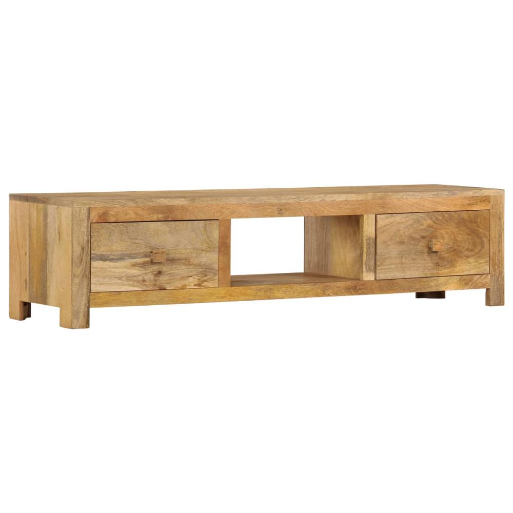 vidaXL TV Cabinet 55.1"x11.8"x12.6" Solid Mango Wood. Picture 12