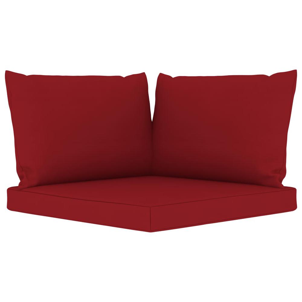 vidaXL Pallet Sofa Cushions 3 pcs Wine Red Fabric. Picture 2