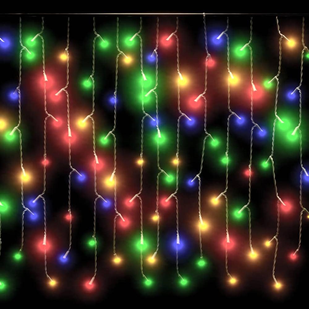 vidaXL LED Curtain Icicle Lights 393.7" 400 LED Colorful 8 Function. Picture 4