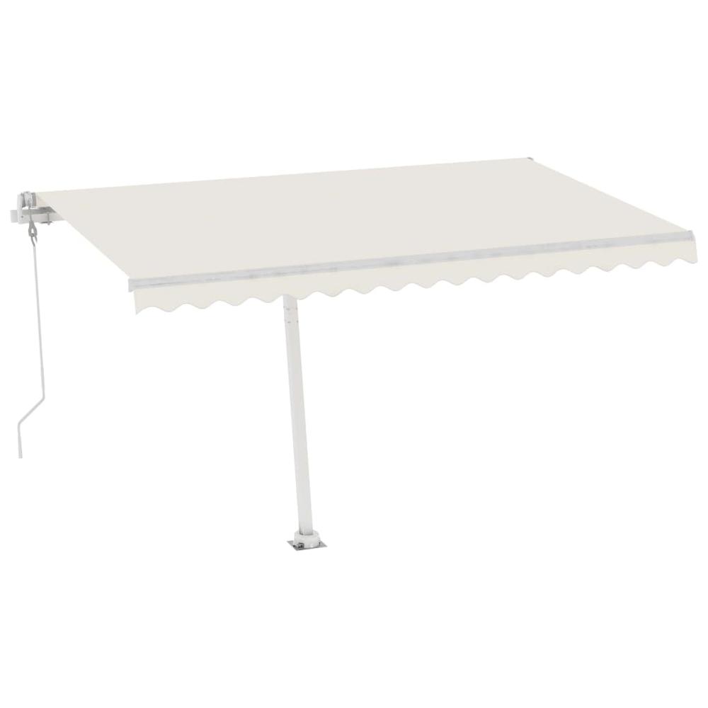 vidaXL Freestanding Automatic Awning 157.5"x118.1" Cream. Picture 2