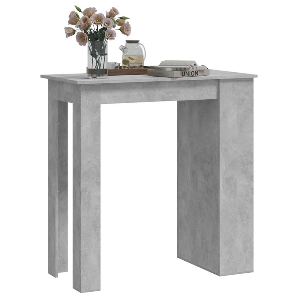 vidaXL Bar Table with Storage Rack Concrete Gray 40.2"x19.7"x40.7". Picture 4