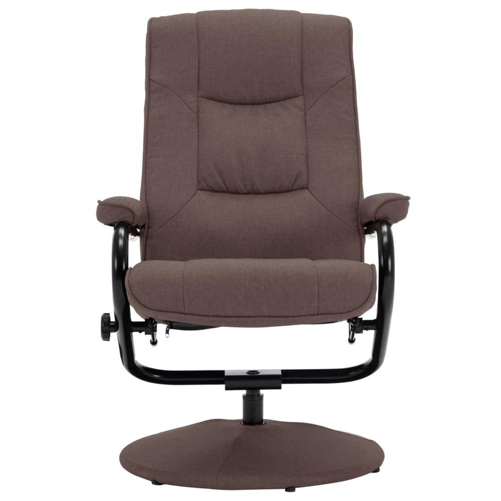 vidaXL Recliner Chair with Footrest Brown Fabric. Picture 4