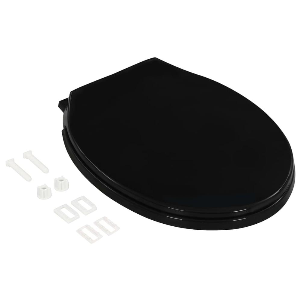 vidaXL Soft-close Toilet Seat with Quick-release Design Black, 145021. Picture 3