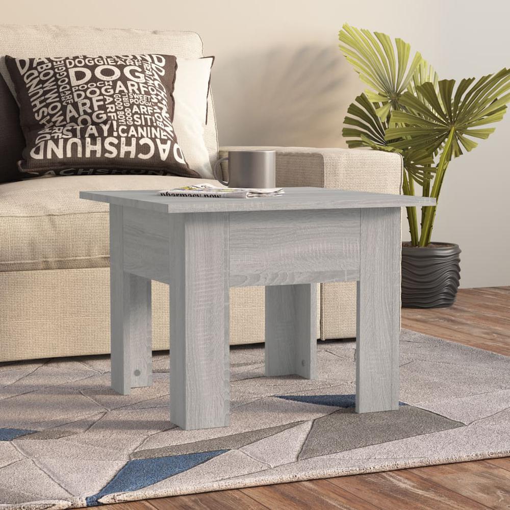 vidaXL Coffee Table Gray Sonoma 21.7"x21.7"x16.5" Engineered Wood, 813069. Picture 1