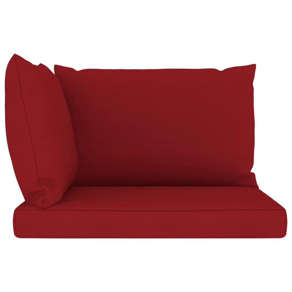 vidaXL Pallet Sofa Cushions 3 pcs Wine Red Fabric. Picture 3