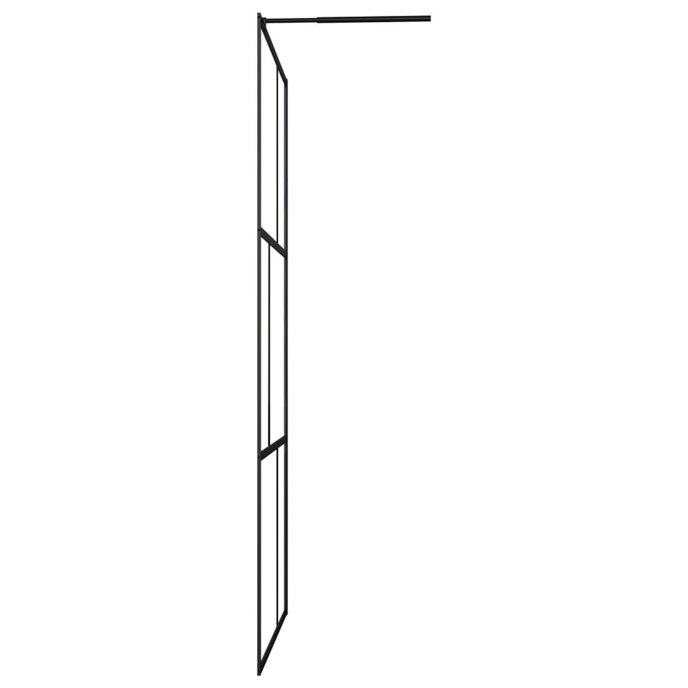 vidaXL Walk-in Shower Wall with Tempered Glass Black 45.3"x76.8". Picture 4