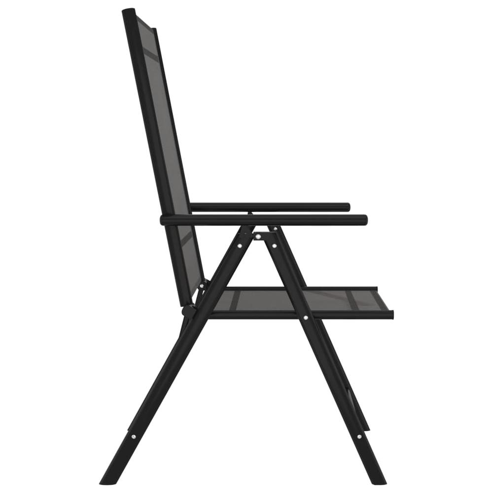 vidaXL Folding Patio Chairs 6 pcs Textilene Black, 312179. Picture 4