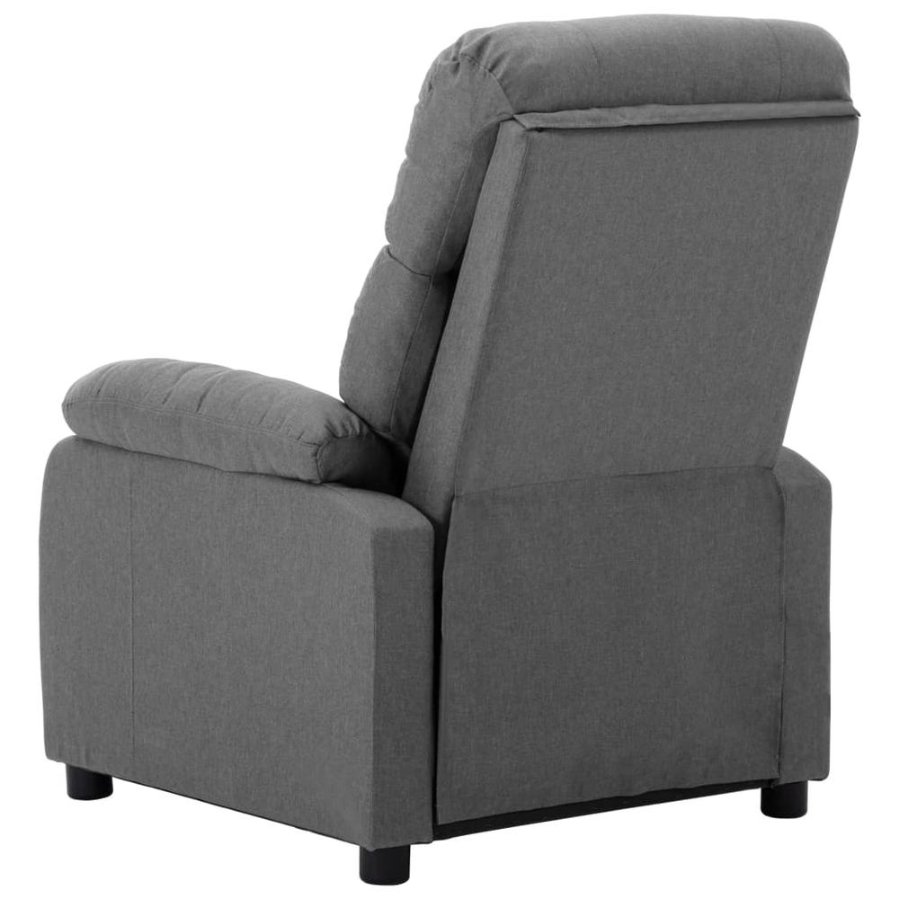 vidaXL Recliner Chair Light Gray Fabric. Picture 4