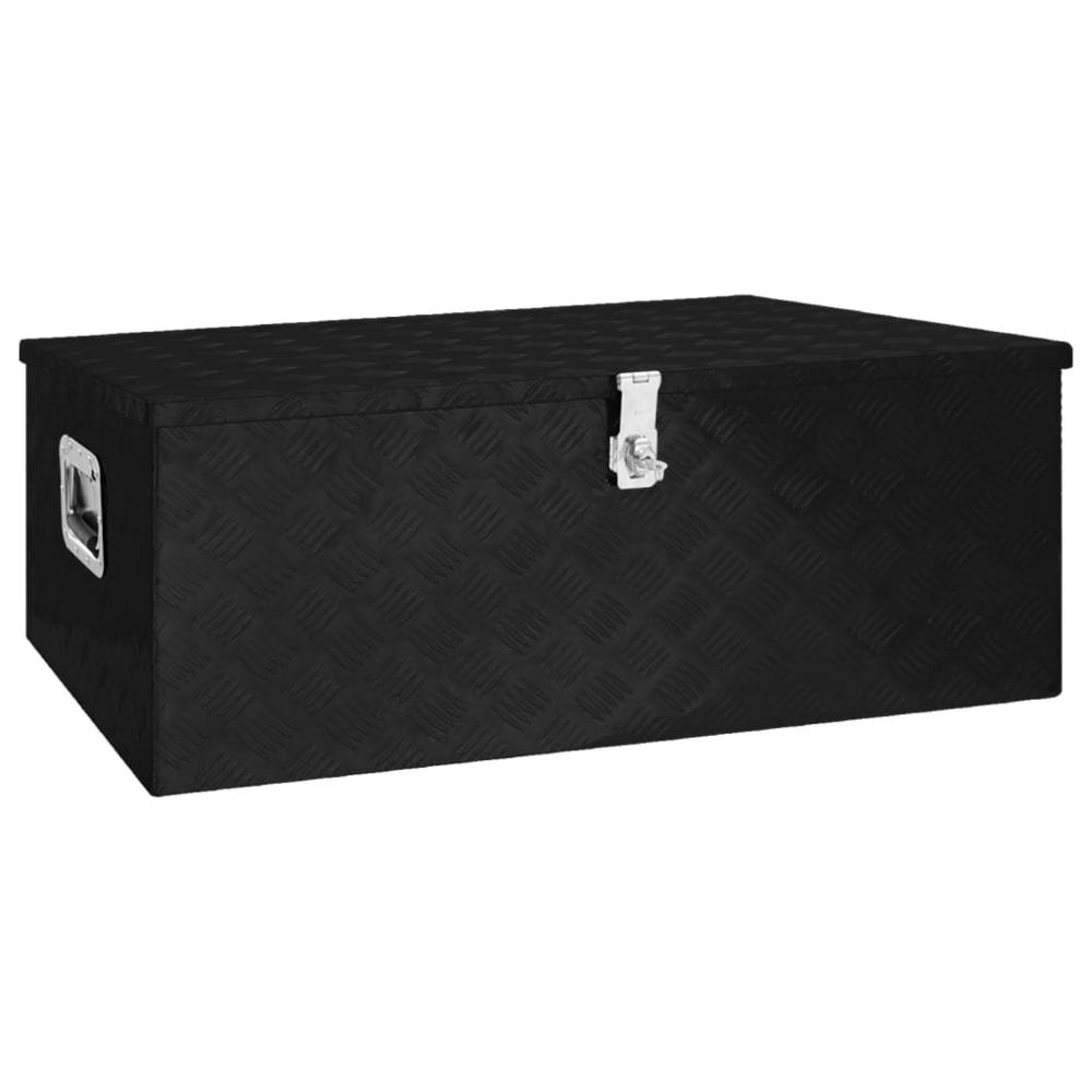 vidaXL Storage Box Black 39.4"x21.7"x14.6" Aluminum. Picture 1