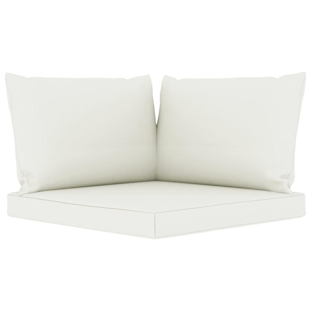 vidaXL Pallet Sofa Cushions 3 pcs Cream White Fabric. Picture 2