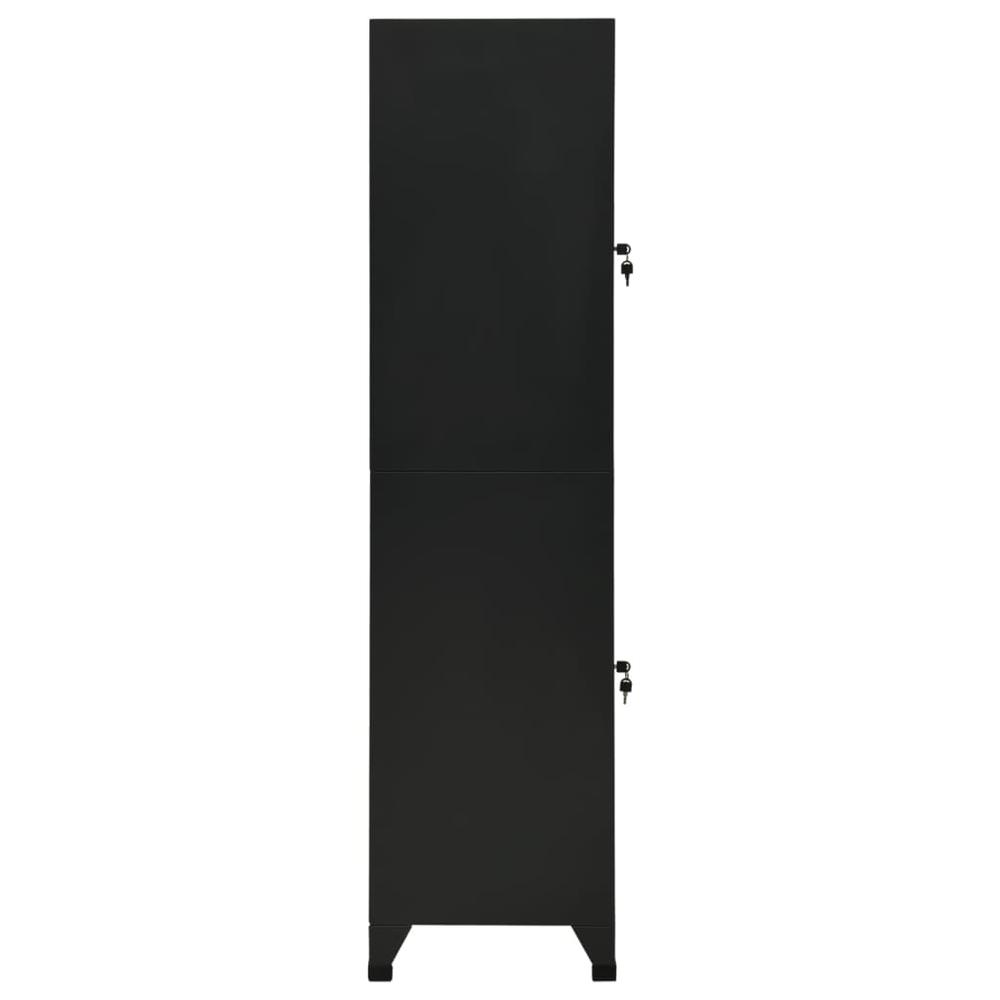 vidaXL Locker Cabinet Black 15"x17.7"x70.9" Steel, 339778. Picture 4