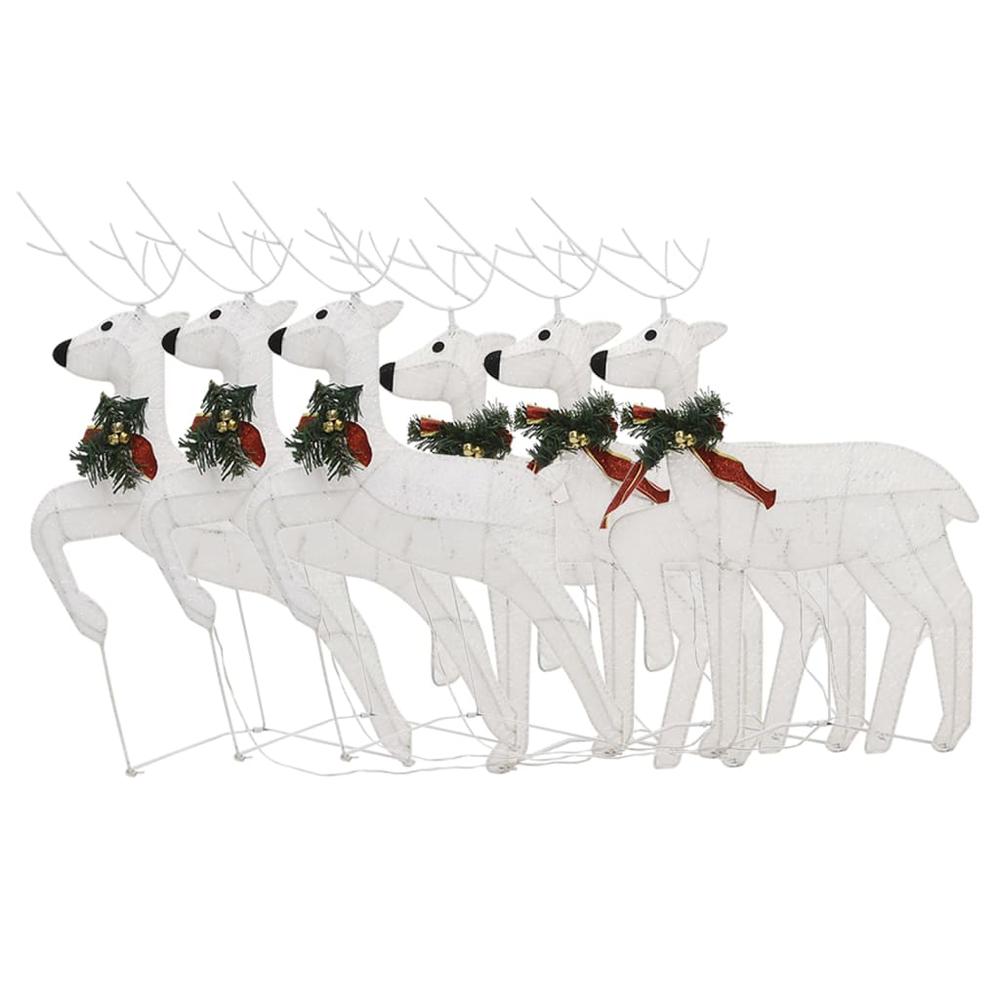 vidaXL Christmas Reindeers 6 pcs White 120 LEDs. Picture 4