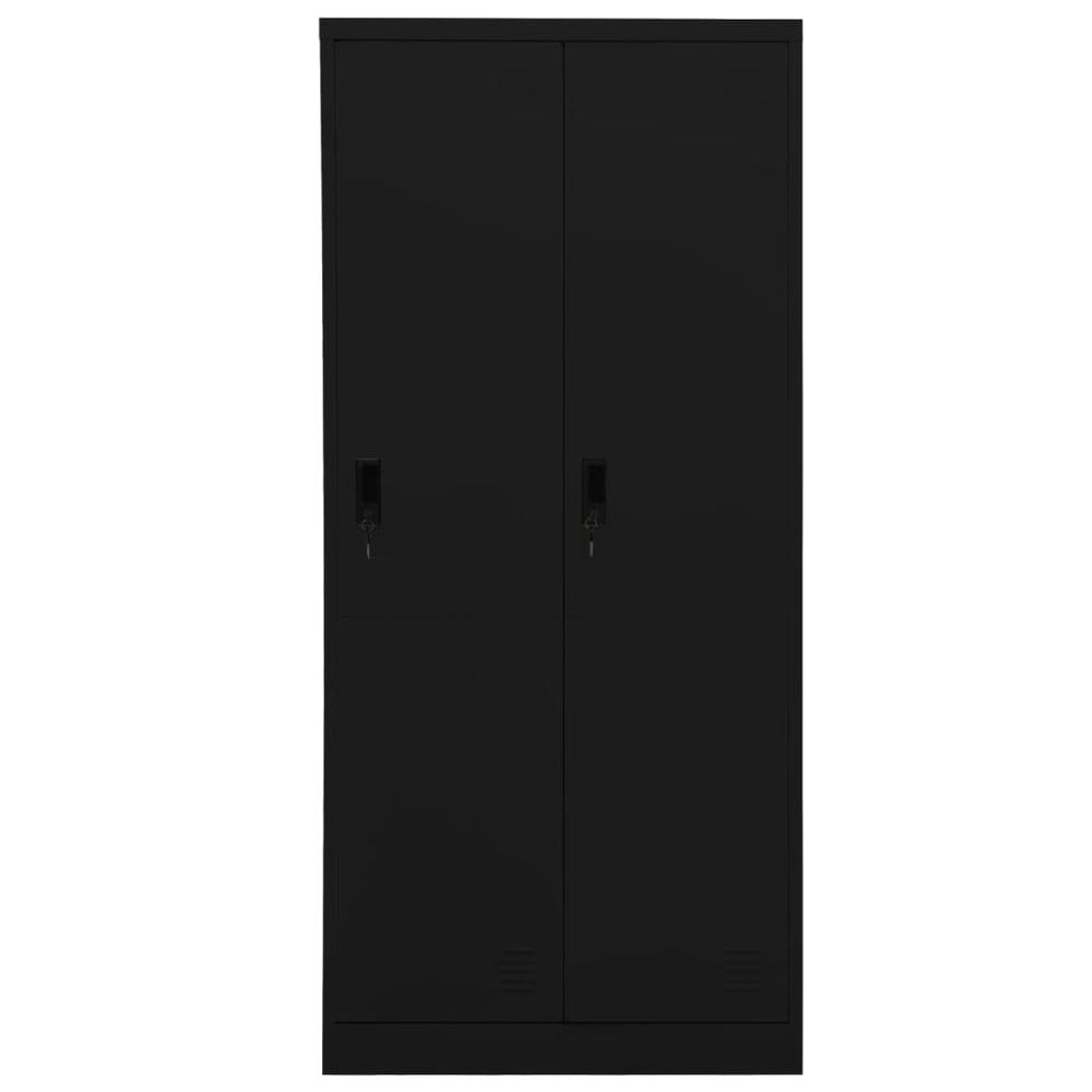 vidaXL Wardrobe Black 31.5"x19.7"x70.9" Steel. Picture 2