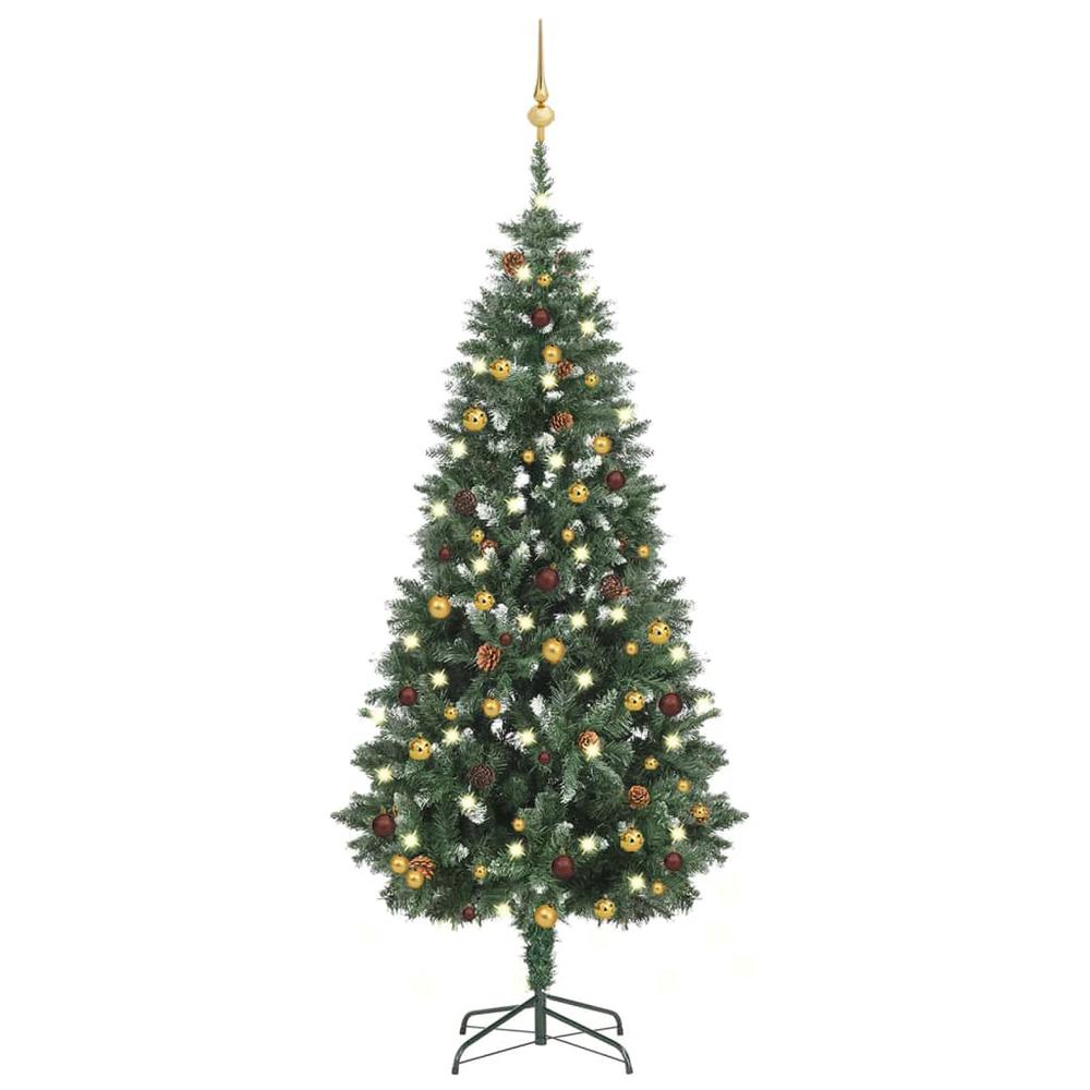 vidaXL Artificial Christmas Tree with LEDs&Ball Set 70.9". Picture 1
