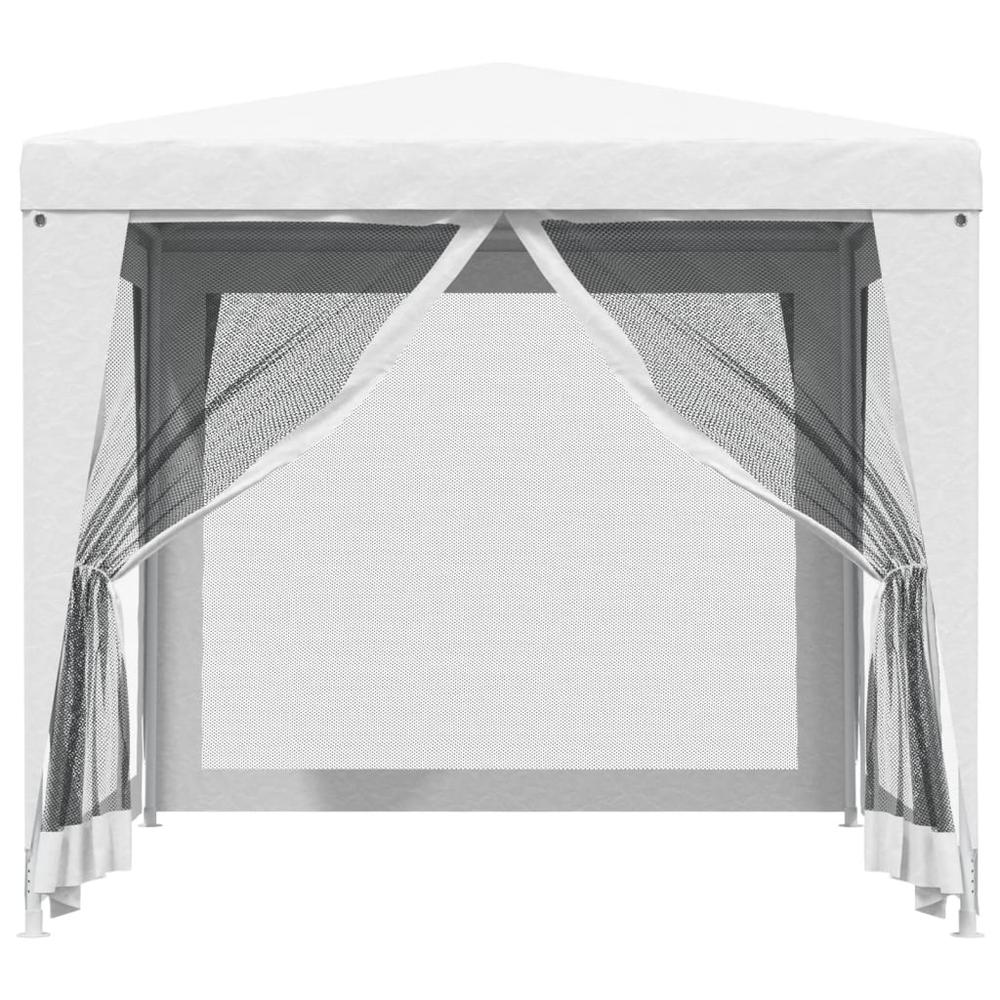vidaXL Party Tent with 4 Mesh Sidewalls 8.2'x8.2' White. Picture 2