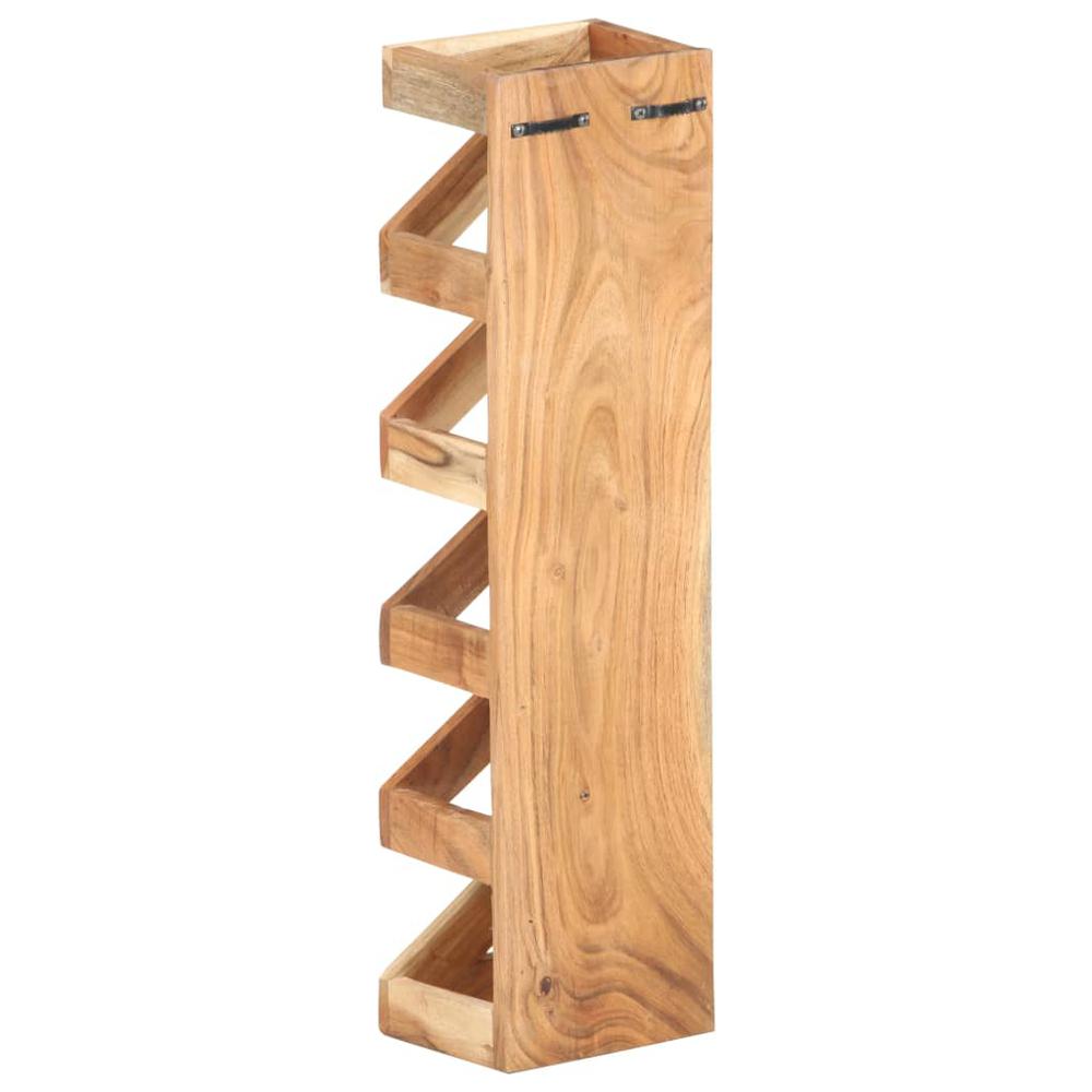 vidaXL Wine Rack for 5 Bottles Solid Acacia Wood. Picture 3
