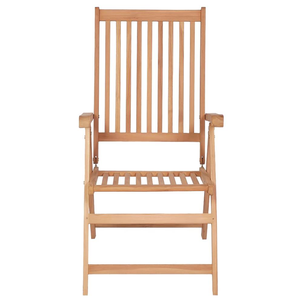 vidaXL Reclining Patio Chairs 4 pcs Solid Teak Wood. Picture 3