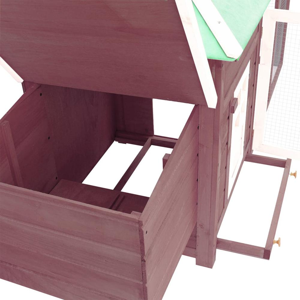 vidaXL Chicken Coop with Nest Box Mocha 74.8"x28.3"x40.2" Solid Firwood. Picture 4