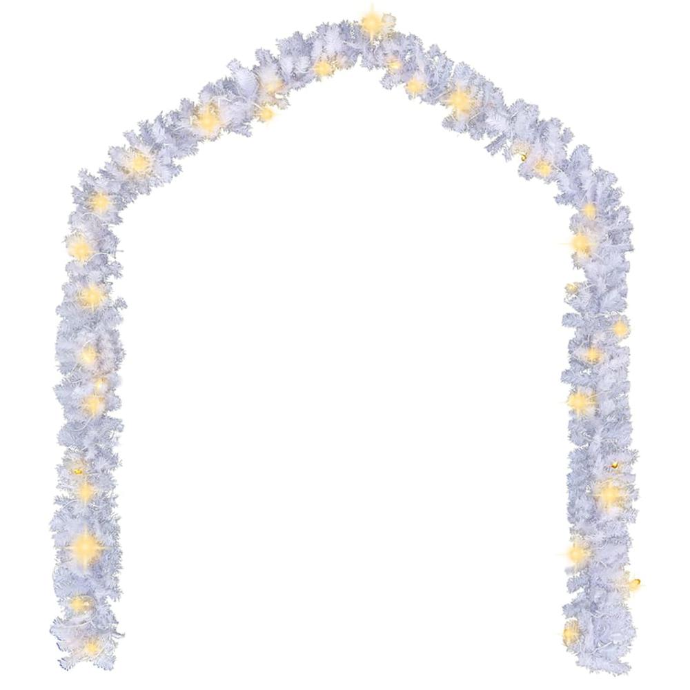vidaXL Christmas Garland with LED Lights 197" White. Picture 2