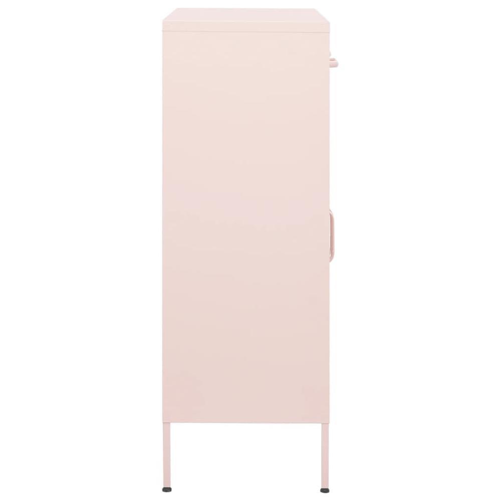 vidaXL Storage Cabinet Pink 31.5"x13.8"x40" Steel, 336166. Picture 4