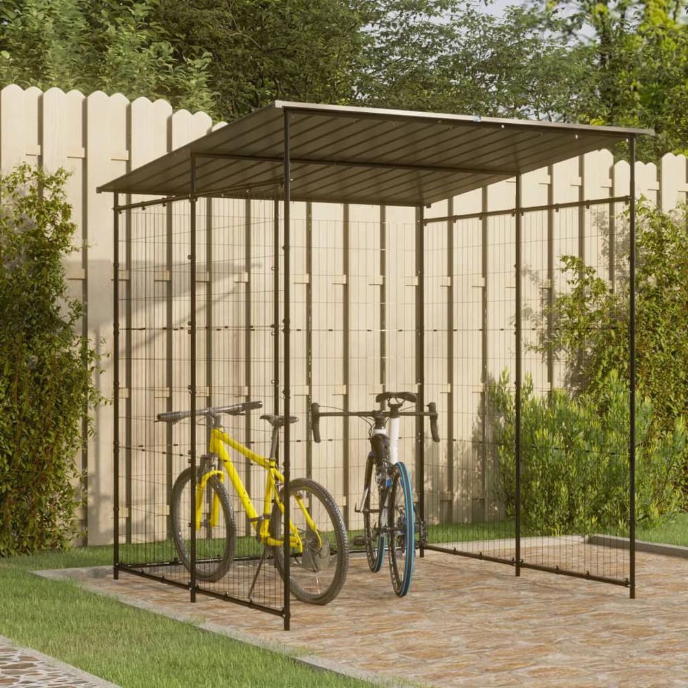 vidaXL Bicycle Shed 74.8"x74.8"x87.4" Steel Black. The main picture.
