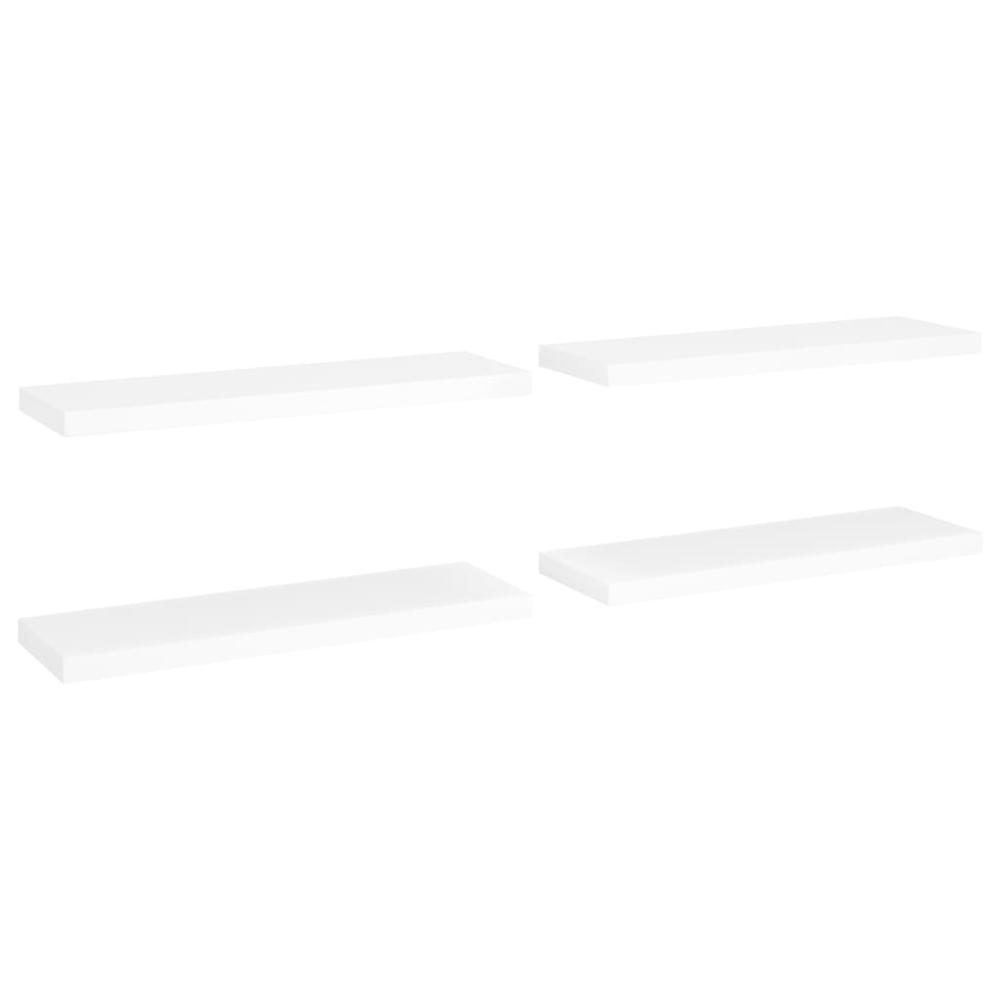 vidaXL Floating Wall Shelves 4 pcs White 31.5"x9.3"x1.5" MDF. Picture 2