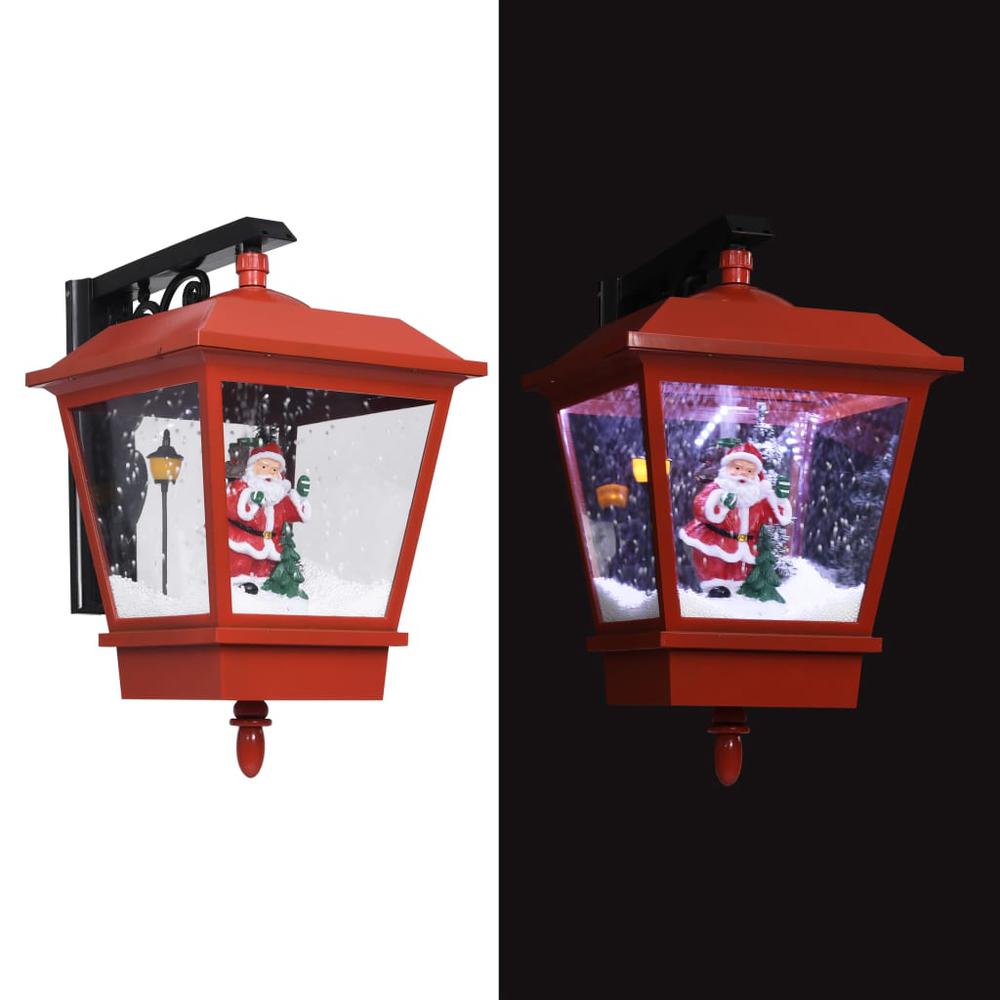 vidaXL Christmas Wall Lamp with LED Lights and Santa Red 15.7"x10.6"x17.7". Picture 1