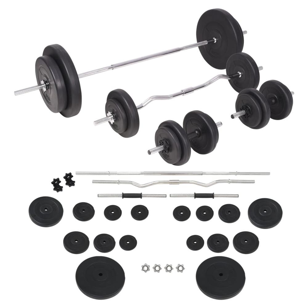 vidaXL Barbell and Dumbbell Set 198.4 lb, 91404. Picture 1