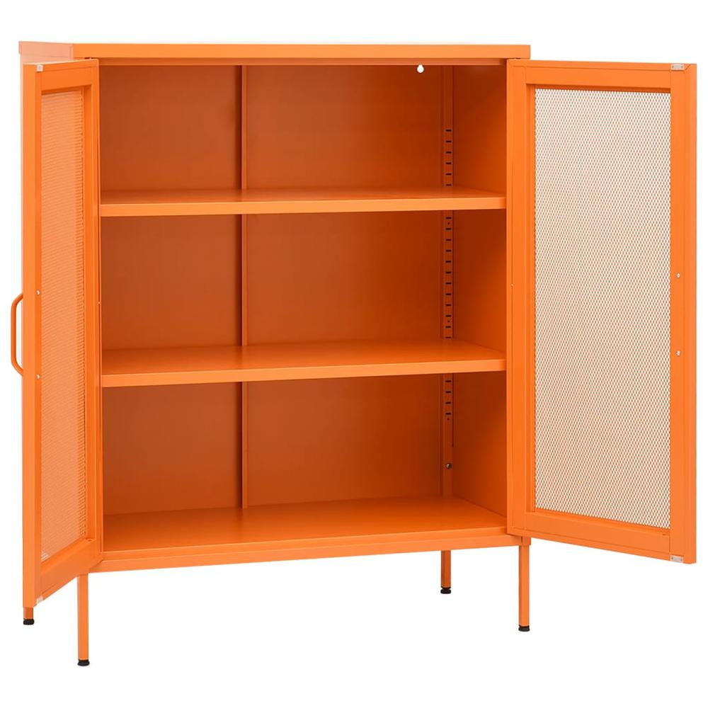 vidaXL Storage Cabinet Orange 31.5"x13.8"x40" Steel, 336174. Picture 4