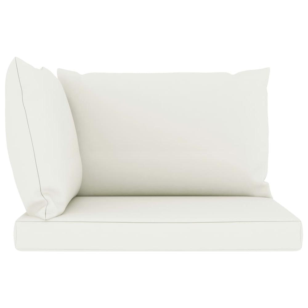 vidaXL Pallet Sofa Cushions 3 pcs Cream White Fabric. Picture 3