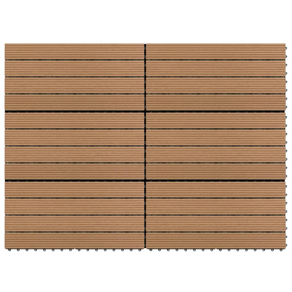vidaXL Decking Tiles 6 pcs WPC 23.6"x11.8" 11.6 ftÂ² Brown. Picture 1